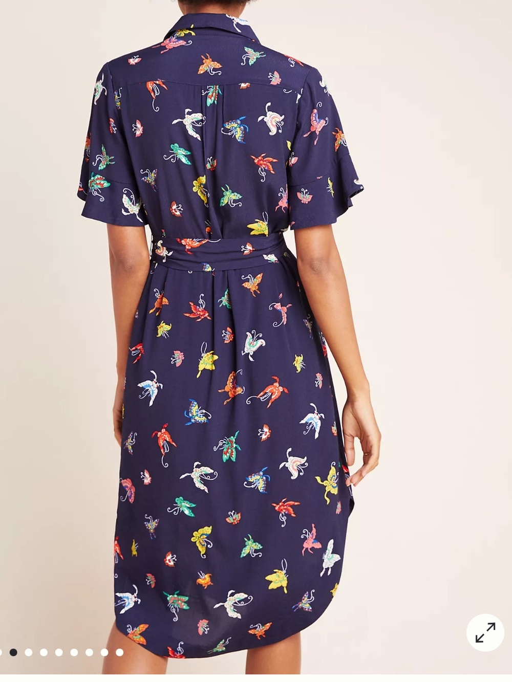 Maeve by Anthropologie Women’s Flutterby Dress Navy XS - Picture 2 of 8